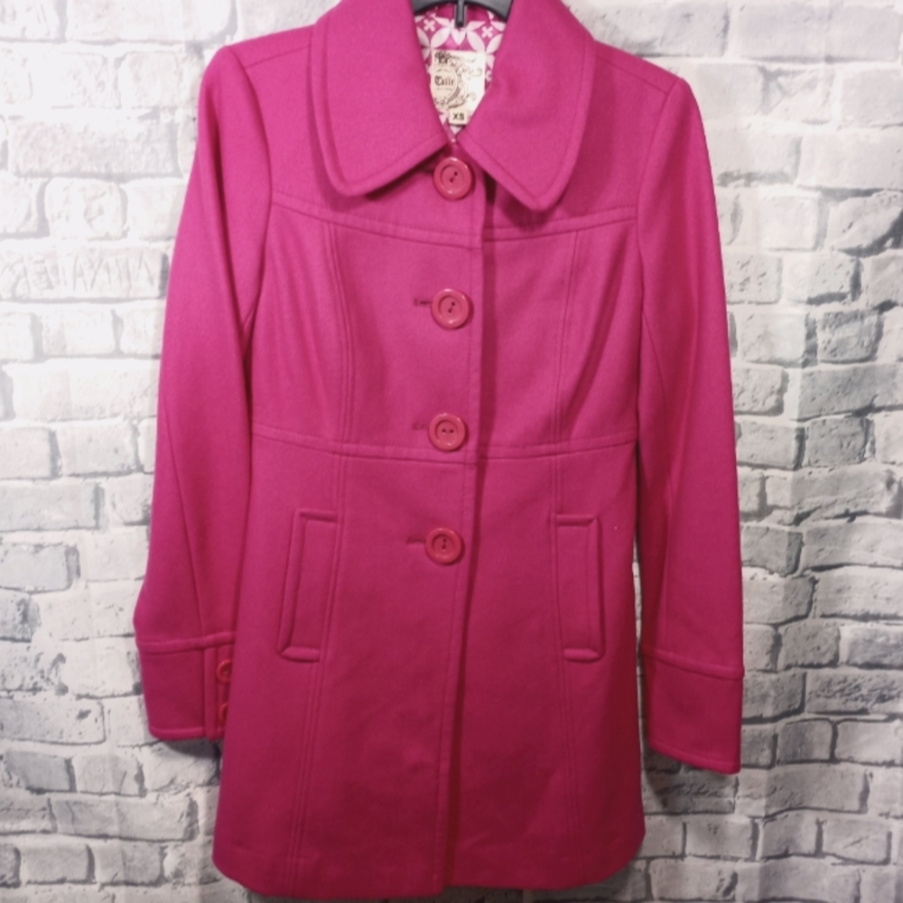 Anthropologie Tulle Pink Pea Coat XS